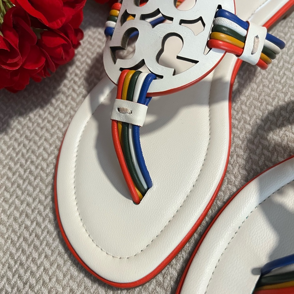 Tory Burch Mignon Miller Logo Sandals Size 6 - Picture 7 of 9